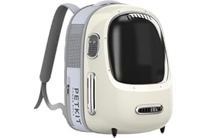 PETKIT Cat Carrier Backpack with Inbuilt Fan & Light, Ventilated Cat Bubble Back Pack for Cat Puppy with Padded and Adjustable Strap, Detachable and Lightweight for Travel Hiking Walking Camping