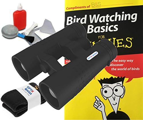 Binoculars With FREE 'Dummies Guide To Bird Watching', Cleaning Kit, Carry Case + 5 Year Warranty, Waterproof, Lightweight &amp; Durable, Best for astronomy, bird watching, theatre, marine etc (10x42)