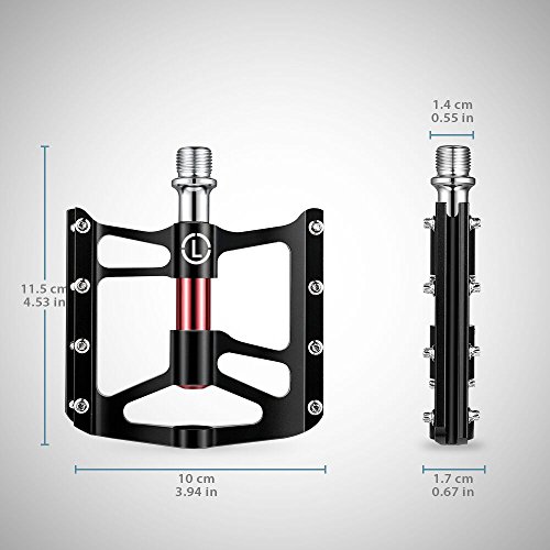 Fahrradpedale, Terra Hiker MTB BMX Pedale, Ultraleicht 155 g / Stück Plattformpedale, 9/16″ Fahrrad Pedalen aus legiertem Aluminium (2er Set) - 2
