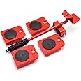Furniture Lifter Mover Tool Set and 4 pcs 4.13"x3.15" Furniture Slides Kit, Furniture Move Roller Tools, 360 Degree Rotatable Pads, Suitable for Furniture Such as Sofas and refrigerators