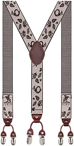 Men Braces 35mm Standard Adjustable and Elastic Suspenders Y Shape with 6 Strong Clips Pattern