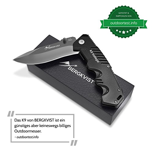 BERGKVIST Klappmesser extra scharf | Mattschwarzes Outdoor Survival Taschenmesser | Kompaktes Einhandmesser mit Edelstahlklinge & Aluminiumgehäuse | Ideal einsetzbar für Freizeit, Arbeit, Wandern & beim Camping - 7