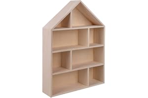 Rayher Casellario Legno Casa, Fsc, Naturale, 30x43x8cm, 8 Scomparti, da Appendere, 64507505