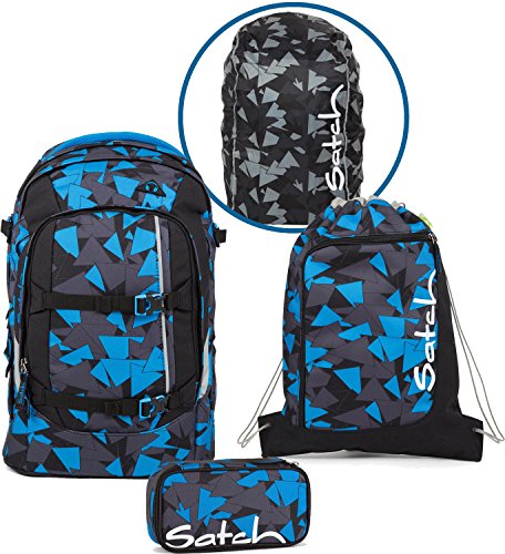 Preisvergleich Produktbild Satch Schulrucksack-Set 4-TLG Pack Blue Triangle Blau