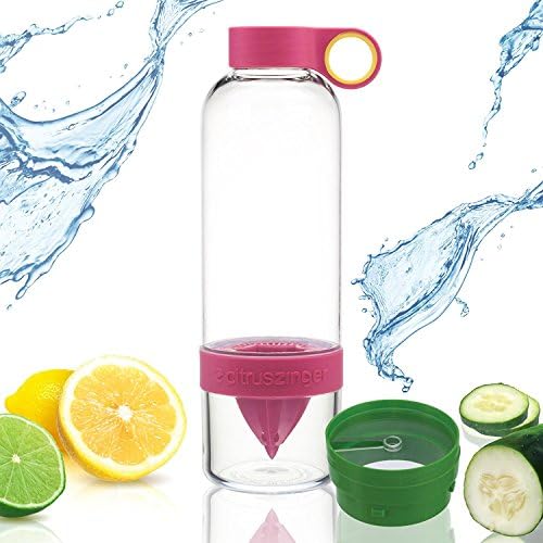 Giant Ant 800ml Lemon Squeezer Cup - Add the Vitamins You Need &amp; H2O Water Bottle Infuser Water Bottle Sports Cup for School (Red)