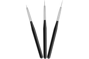 NACERLARY Pennelli per Unghie, 3pc Pennello per Nail Art Per Disegnare Linee Fini Attrezzo, Setole nelle misure 6mm, 7mm, 10mm