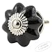 Produktbild Möbelknopf Möbelknauf Möbelgriff JKE0107 15012-E schwarz R4-242 Blume Pumpkin Keramik Porzellan handbemalte Vintage Möbelknöpfe für Schrank, Schublade, Kommode, Tür von Jay Knopf