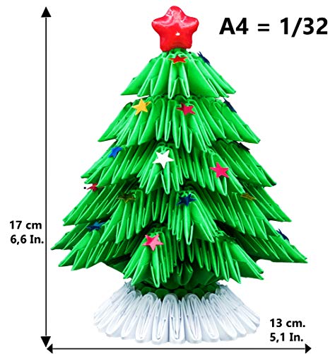 Origami Modulare 3d Kit Albero Di Natale 532 Pz Di