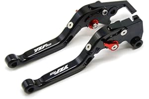 YP YuanPei Leviers d'embrayage de frein repliables Pour YZFR125 YZF R125 2008-2011 Leviers extensibles en aluminium Accessoires moto(Noir+Noir