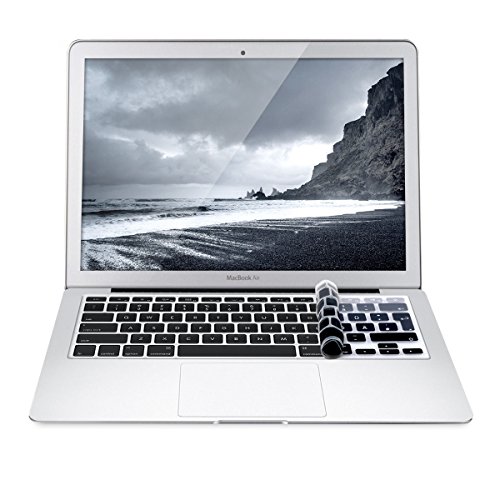 kwmobile Tastaturschutz Apple MacBook Air 13“/ Pro Retina 13“/ 15“ – QWERTZ Silikon Laptop Tastaturfolie – Notebook Tastaturschutzfolie Schwarz Grau - 2