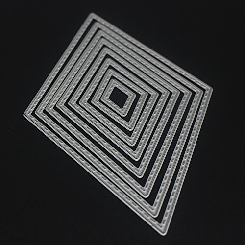 Amazingdeal365 8 PCS Karo Zeichen Metall Form Schablonen Schneiden DIY Dekor Sammelalbum Karten Buchzeichen Lesezeichen als Geschenk für Freunde Geburtstag Kinder,Kindergarten Hobby Schule Handarbeit Unterricht usw. Ein tolles Geschenk! - 9