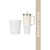 Mamastuff Stanley Quencher 1.18 lt Uyumlu Silikon Koruyucu Altlık Taban - B&uuml;y&uuml;k Boy - Beyaz