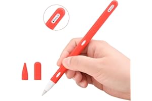 Teyomi Funda Apple Pencil, Funda magnética para Apple iPad Pro y lápiz de Silicona Suave … (Apple Pencil 2 Case-Red)