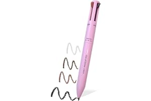 LAOXIANGJI Bolígrafo de Maquillaje 4 en 1,Bolígrafo De Delineador Ocular,Bolígrafo De Hilo De Ceja,Bolígrafo De Hilo Labial Y Fluorescente,Lápiz de Belleza Multifunción(Rosa)
