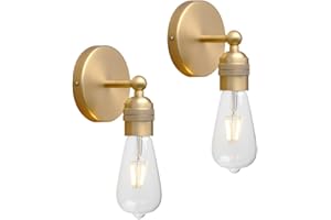 Yosoan 2pcs Vintage Sconce Wall Lights, Nordic Loft Edison Up/Down Wall Light Fittings, E27 Light Fixture for Restaurant Corridor Dining Room Kitchen Bedroom Cafe Bar (Antique)