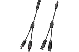 ​​Intckwan Conector en Y para Paneles Solares IP67 1 a 2 (F/M/M + M/F/F,) - Distribuidor de Cable Fotovoltaico 2.5-6mm² - Kit 2 Piezas (Negro)​