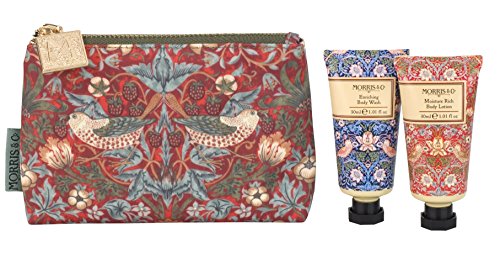 Morris & Co. Strawberry Thief Bath and Body Bag contains Shower Gel/Body Lotion 30 ml