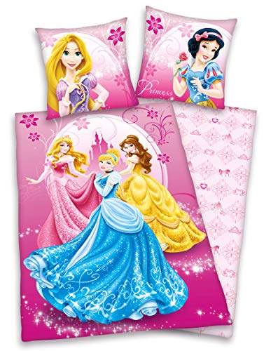 Herding 4479005050 Parure de Lit pour Enfant avec Imprimé Disney's Princesse en Coton Multicolore 135 x 200 cm