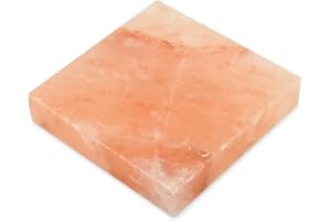 ONLY FIRE Onlyfire Piastre di Sale Rosa per Grigliare, Piastra di Sale Himalayano per Cucinare e Servire Pane Carne Pesce Uova Verdure（20.5 * 20.5 * 4CM）