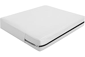 SYLC Outdoor Seat Cushion Covers with Zipped, Waterproof Rattan Furniture Cushion Covers, Sofa Upholstery Covers for Garden Patio Caravans Motorhome Bench (Ivory,60×60×10cm)