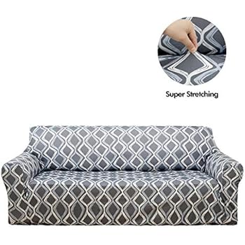 Deconovo Couverture Canape Housse Extensible 3 Places Pour Salon Couverture Jeté De Canapé Gris Protège Canapé 185x83x89cm