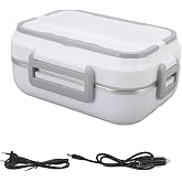 1.5L Thermal Lunch Box, Stainless Steel Electric Insulated Lunch Box, 12V 40W Interface, Plug and Play Electric Lunch Box, Po
