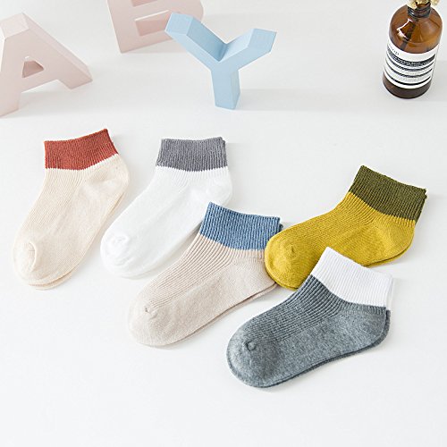 XIU*RONG Children Socks Summer And Spring Pure Cotton Color Sport Sockscolor Malem (3-5 Years Old) (10Pairs)