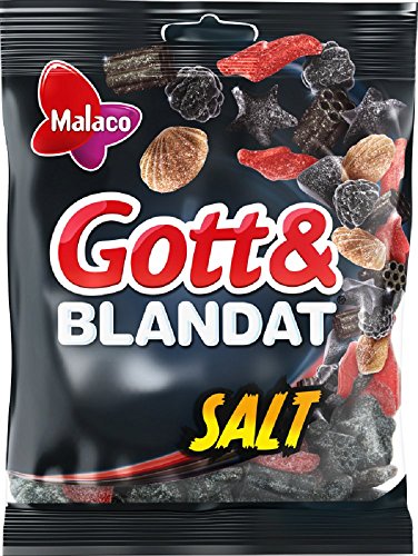 Malaco Gott & Blandat Salt - Schwedisch Salzlakritz Lakritz Salmiak Weingummi Süßigkeiten 150g