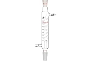 StonyLab Condensatore Graham in Vetro Borosilicato Graham Condenser con Giacca 24/40 Joint 200mm Lunghezza Del Bicchiere da Laboratorio Condensatore