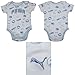 3 PCS SET Puma Baby Short Sleeve Romper, Cap & Hooded Receiving Blanket 6-9M White