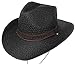 Produktbild WEROR - Herren & Damen - Westernhut Cowboyhut Hut Sonnenhut Sommerhut - mit Kinnriemen WEROR-95.158877 (Schwarz, XL (ca. 61 cm))