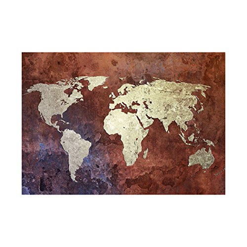 Fototapete Weltkarte Landkarte Kontinent 400×280 cm XXL KOMPLETT SET MIT KLEISTER – PREMIUM VLIES TAPETE – PROFI QUALITÄT (Keine Papiertapete, keine Blasenbildung) – Top moderne Wanddeko – Fototapete 3D Illusion – Riesen Wandbild – Top Design Tapete – Neue exklusvie Edition mit noch besser Druckauflösung – Deutsches Premium Vlies (Kein Import Vlies oder PVC), Schlafzimmer, Wohnzimmer, Kinderzimmer geeignet | Fototapeten Wandtapete FOA0014a84XL - 2