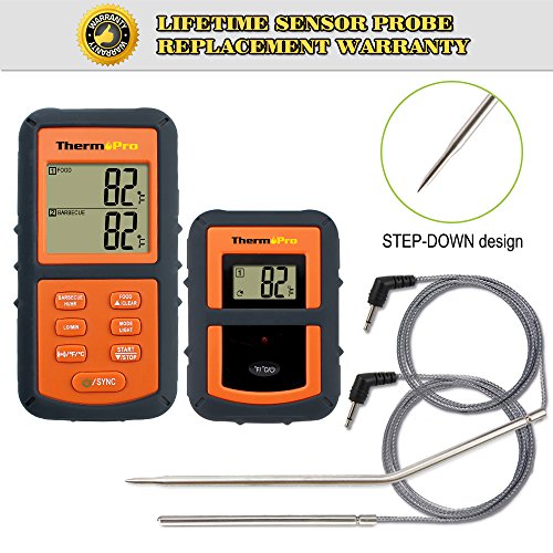 ThermoPro TP08 Barbecue Funk Grillthermometer Set Digitales Bratenthermometer BBQ Thermometer mit 2 Temperaturfühlern für BBQ, Ofen und Grills - 5