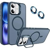 MADNOVA iPhone 16 Plus i&ccedil;in Kılıf Kamera Korumalı Magsafe Wireless Şarj &Ouml;zellikli Lens Hediyeli Mat Şeffaf Renkli Standlı Kıl