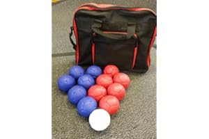 KINDPACK Stevens Soft Boccia Hand Stitched Set 6 Red Bowls 6 Blue Bowls Balls Jack and Carry Bag Paralympic Sport