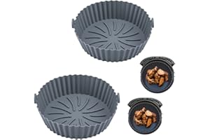 ZAID Silicone Air Fryer Liners, 7.8 inches 2PCS Liners Reusable Accessories Non-Stick, Oil-Proof, Water-Proof. Food Grade Silicon Baking Tray for Roasting Microwave (Pack 2)