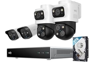 Kamera eufy PoE Bullet-PTZ S4, 4K UHD potrójny obiektyw, FOV 122°, PTZ 360°, zoom hybrydowy 8×, AI śledzenie, noc w kolorze, stroboskop, PoE plug & play, nagrywanie 24/7