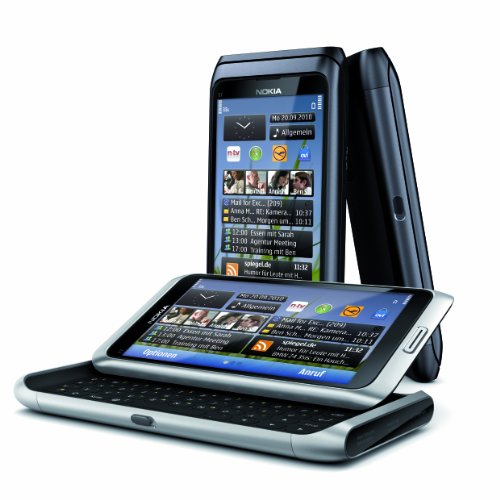 Nokia E7-00 Smartphone (10.2cm (4 Zoll) Clear-Black AMOLED Touchscreen, QWERTZ-Tastatur, 8 MP Kamera, GPS, WiFi, Ovi Karten, HDMI, 3.5mm Buchse) dark grey