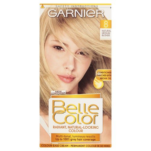 Garnier Belle Radiant Hair Colour - Natural Medium Blonde (Number 8), Pack of 3