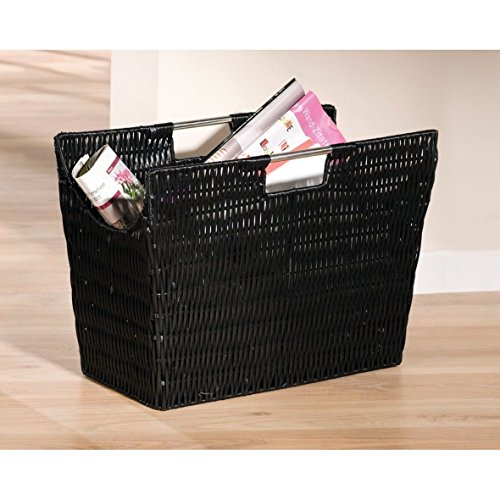 stabiler Zeitschriftenständer Schwarz aus Polyrattan - 2