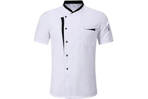 WEITING Unisex Restaurant Küchenchef Uniform Hemd Kurz-/Langarm Kochjacke Arbeitskleidung-Kurzarm_b-S