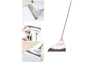 Yicare Multifunktionaler magischer Besen, Bodenreinigung, Kehrbesen, Wasser, Schabbesen, waschbar, faltbar, kratzfreie Borsten, Haushalts-Silikonwischer (Rosa)