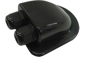 Zayin Solar Cable Entry Gland, ABS Double Connector Cable Gland (Round Hole), Waterproof Photovoltaic Cover for Solar Panels,Boats,Yacht,RV Roofs-Black