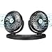 Produktbild FITFIRST Auto Ventilator USB Drehbarer Tischventilator Doppeltköpfe Lüfter mit 3 einstellbaren Stufen, Leise Starke Armaturenbrett Kühler, Auto Fan Für Fahrzeug, LKW, Rücksitz
