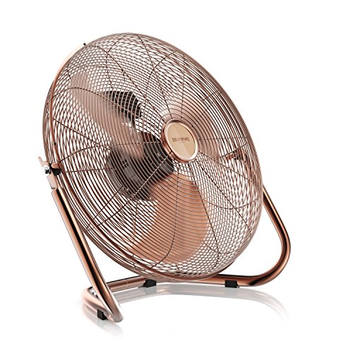 Brandson - Retro Windmaschine / Ventilator | Standventilator 35cm | hoher Luftdurchsatz | Tischventilator / Bodenventilator | im edlen Kupfer-Design