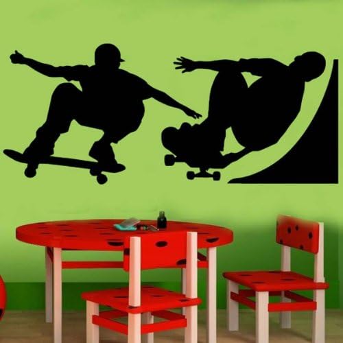 Wall Sticker - Skateboard Sticker... Wallart kids boys bedroom -XSMALL -SIZE 30cm x 10cm -White