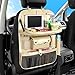 Produktbild SODSIM Auto Rücksitz Organizer Leder, Autositz Zurück Organizer mit Faltbar Tisch Tablett, Auto Rückenlehnenschutz Organizer