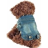 YiZYiF Hundeshirt, Hundekleidung Denim Hundemantel Weste Tank Top Cowboy Kostüm XS-XXL Blau L