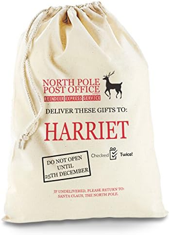 Personalised Reindeer Express Christmas Santa Sack Gift Vintage Style