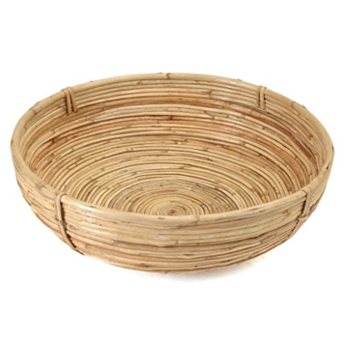 FLECHTKORB CANE RUND NATUR Ø 15 20 25 30 CM - BROT OBST KORB DEKO - FAIR TRADE (Ø 37cm)